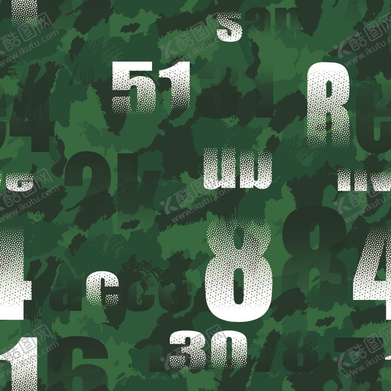 编号：47913611020601387556【酷图网】源文件下载-绿色迷彩数字图案背景