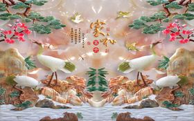 家和富贵晶雕室内装修图大理石纹3D背景墙