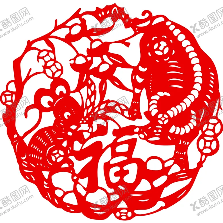 编号：13102504261342287559【酷图网】源文件下载-生肖牛剪纸