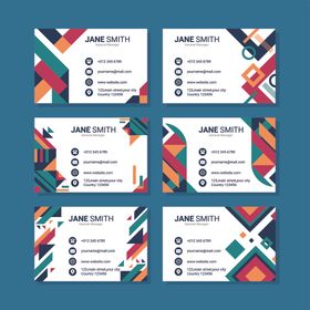 多彩几何风格名片设计