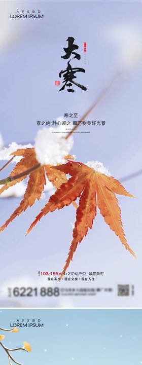 地产价值点小寒大寒节气海报