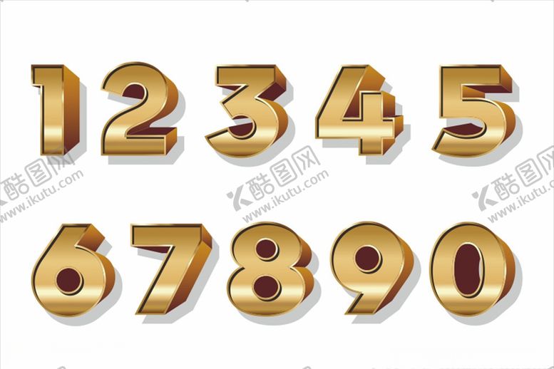 编号：12817005111056448285【酷图网】源文件下载-金色立体数字