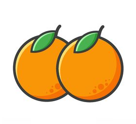 手绘橙子