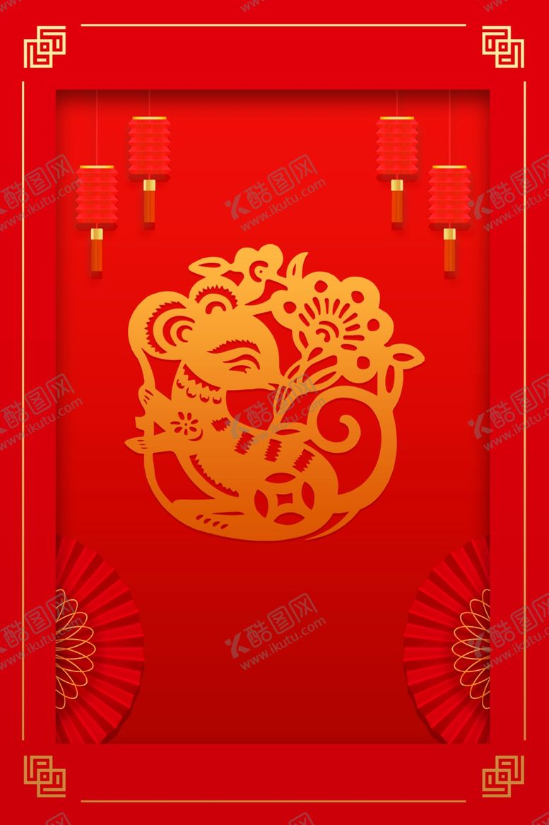 编号：92471109160754122248【酷图网】源文件下载-红色复古艺术剪纸喜庆背景