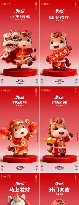马年早安海报