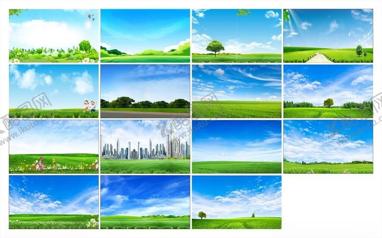 编号：59930411012231209881【酷图网】源文件下载-蓝天草地白云