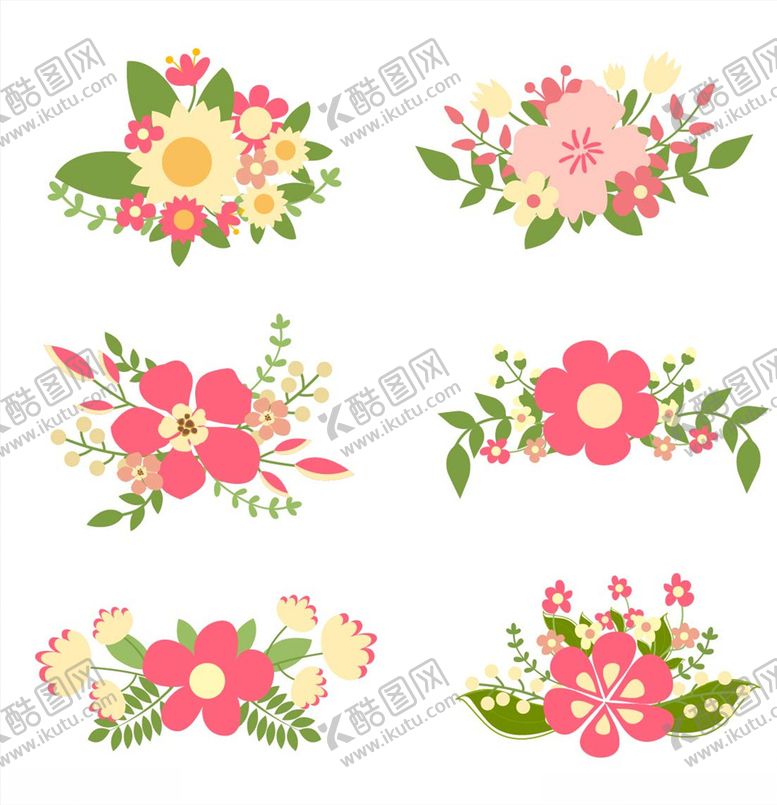 编号：54556509220536293025【酷图网】源文件下载-手绘水彩花朵素材