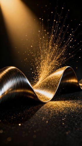 金属波浪闪耀金色粉末