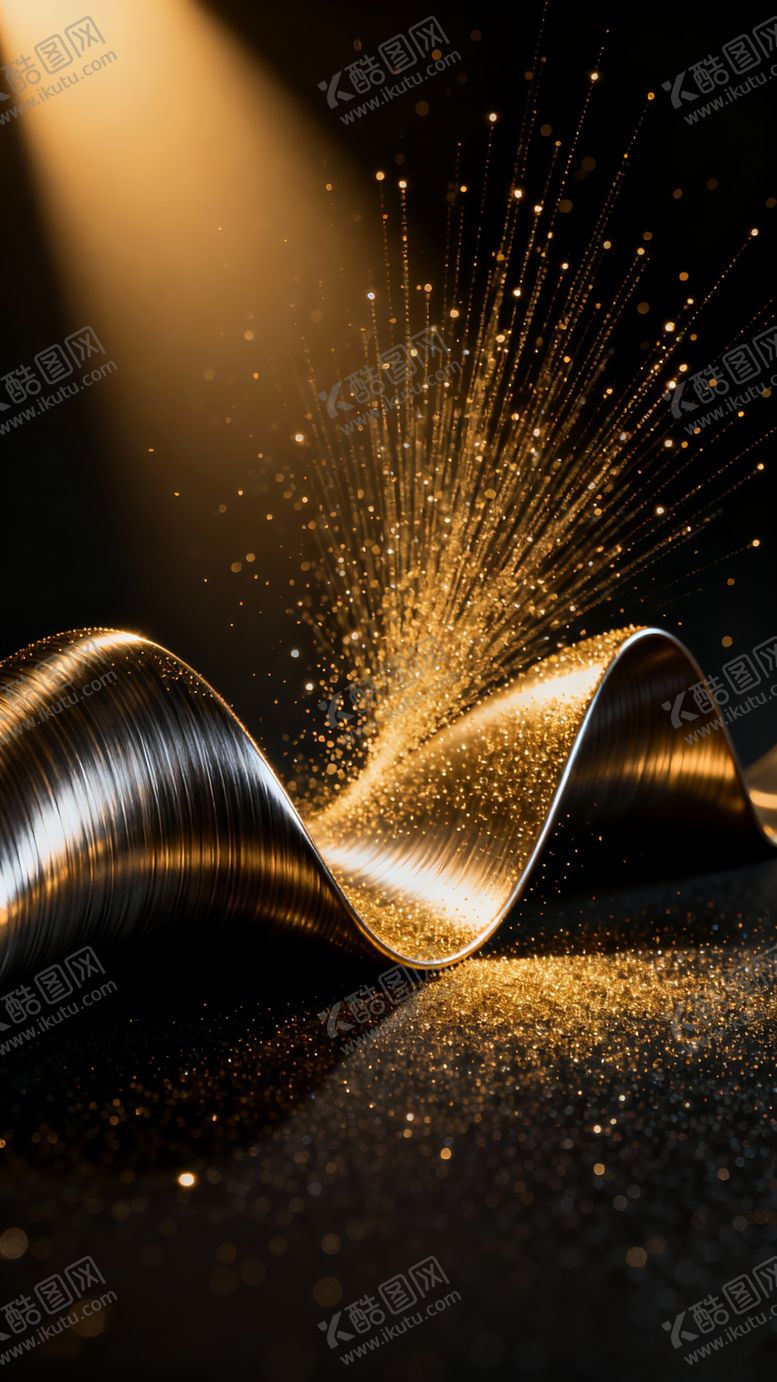 编号：86674404131301184926【酷图网】源文件下载-金属波浪闪耀金色粉末