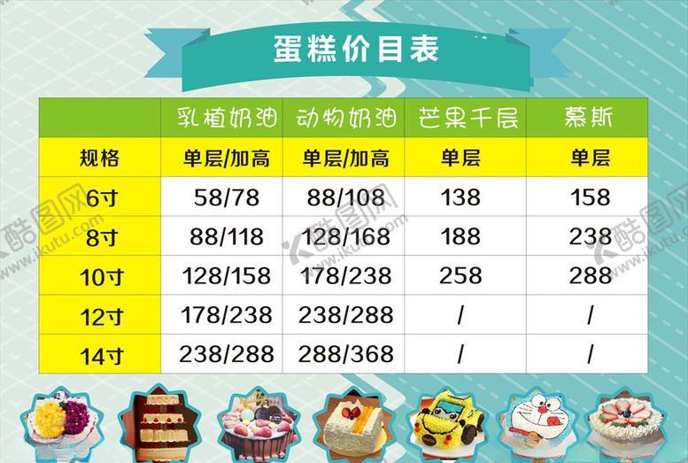 编号：50225406240634141211【酷图网】源文件下载-价目表