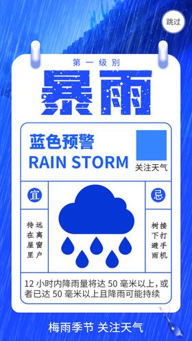暴雨蓝色预警