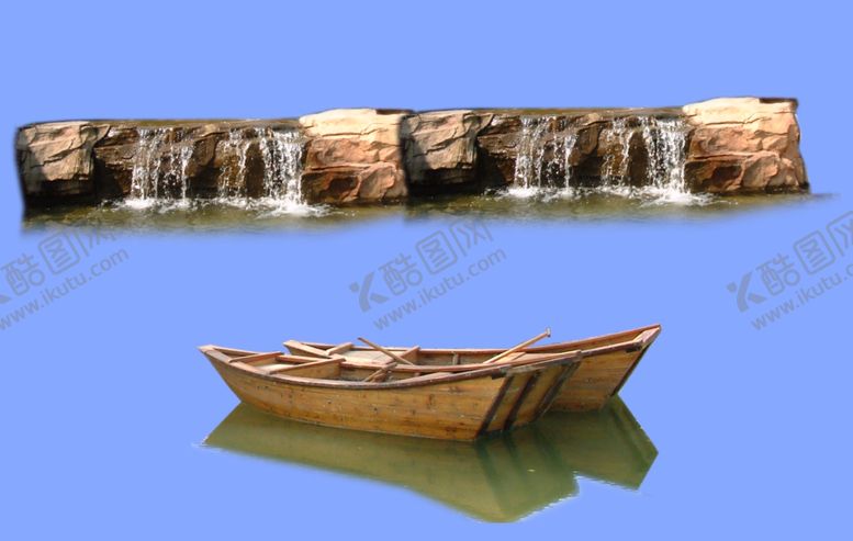 编号：83160610081629557040【酷图网】源文件下载-叠水景观小船