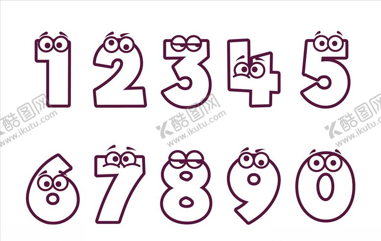 编号：78251210181717556572【酷图网】源文件下载-卡通数字