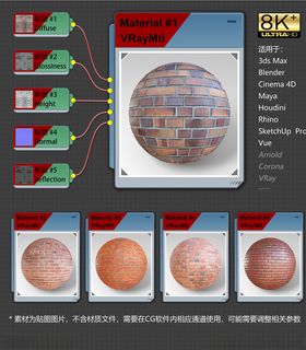 8K超清砖纹理材质贴图