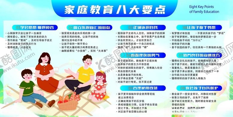 编号：55626410310042122179【酷图网】源文件下载-家庭教育八大要点