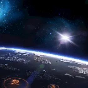 创意星空合成海报图片球夜晚掌中球