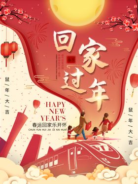 2022年回家过年春运宣传海报