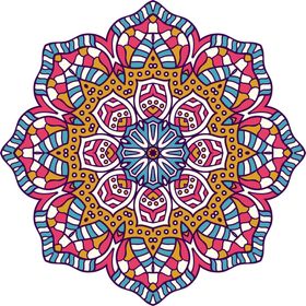 彩色复古花纹透明底免抠图