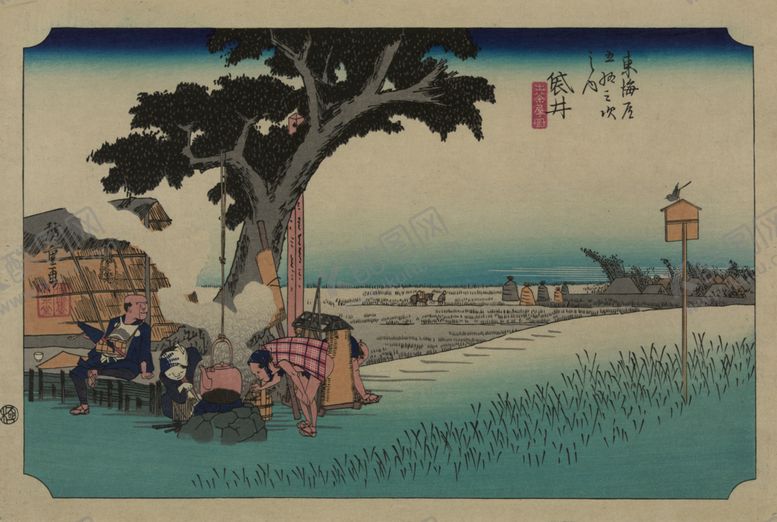 编号：36011210052006223827【酷图网】源文件下载-日本街景风景浮世绘