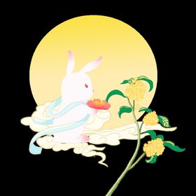 中秋元素节海报月饼节插画月亮