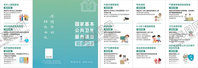 编号：85199702262058442148【酷图网】源文件下载-国家公共卫生服务项目介绍三折页
