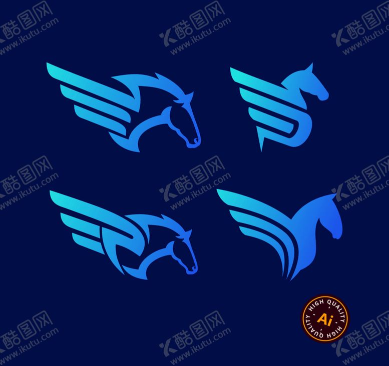 编号：54928709140400557836【酷图网】源文件下载-马图标设计马剪影马抽象标志