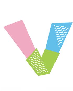 扁平化拼色矢量英文字母