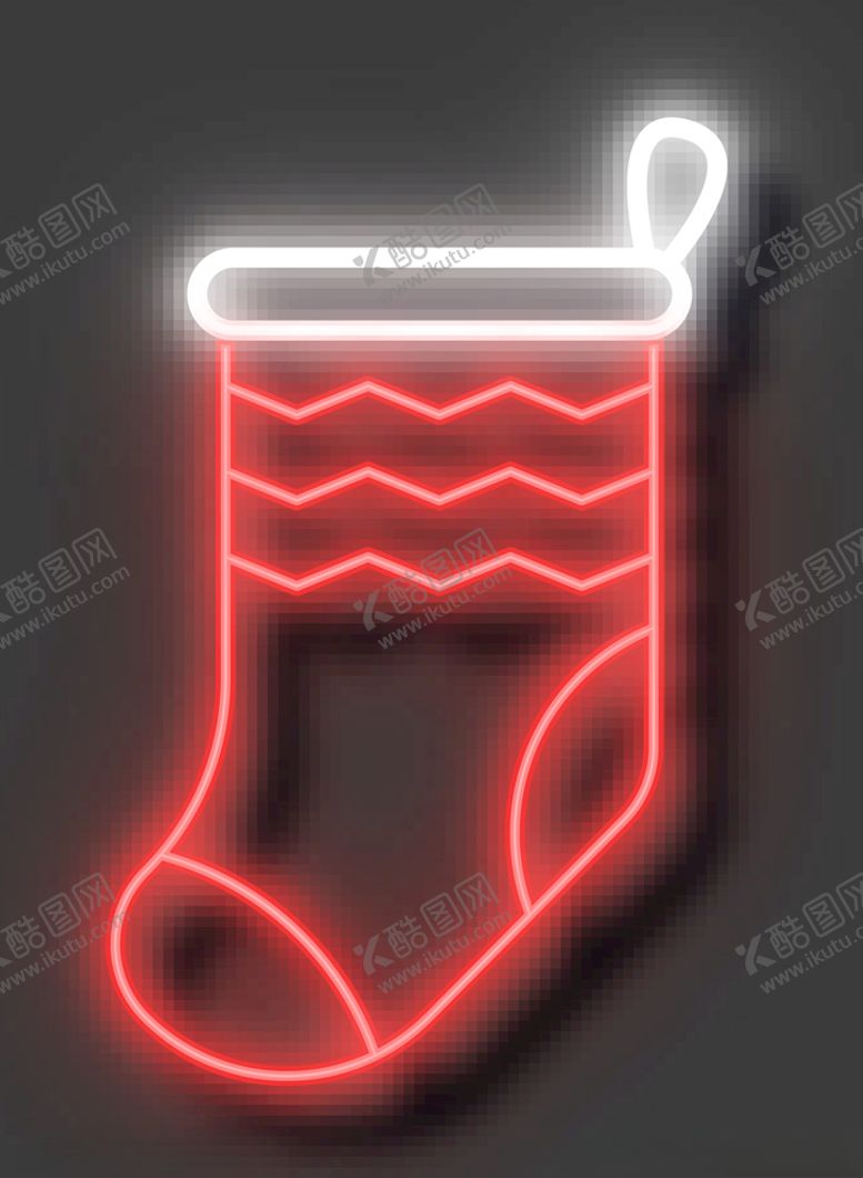 编号：36455410122346242718【酷图网】源文件下载-霓虹灯圣诞袜