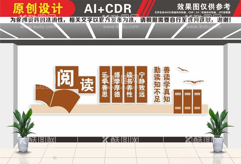 编号：25877612211209182353【酷图网】源文件下载-图书室阅览室文化墙