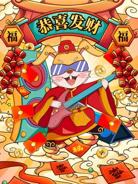 兔年2023贺卡子展板