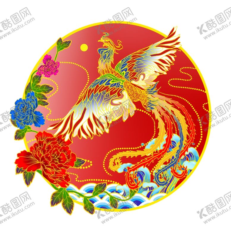 编号：25825810050315011052【酷图网】源文件下载-国潮凤凰插画