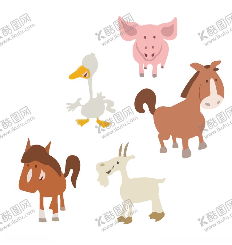 编号：16370609290127532240【酷图网】源文件下载-手绘动物矢量