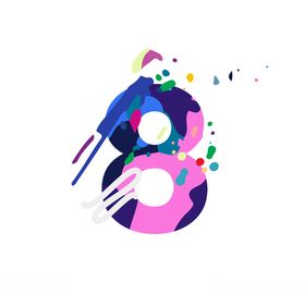 艺术彩色设计字母数字8