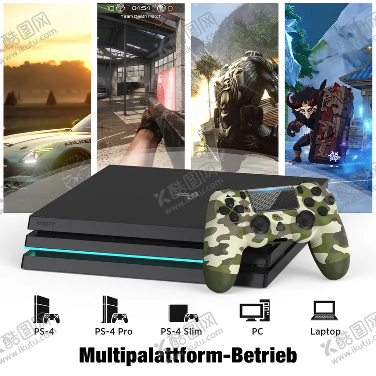 编号：20894110080935298395【酷图网】源文件下载-PS4无线手柄  兼容各个主机
