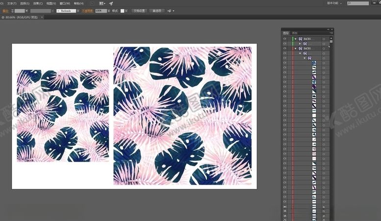 编号：47769610030720278552【酷图网】源文件下载-唯美流行热带雨林花卉枝叶矢量图