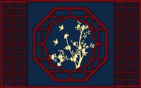 背景墙装修画瀑布中式