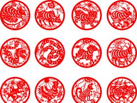 12生肖剪纸