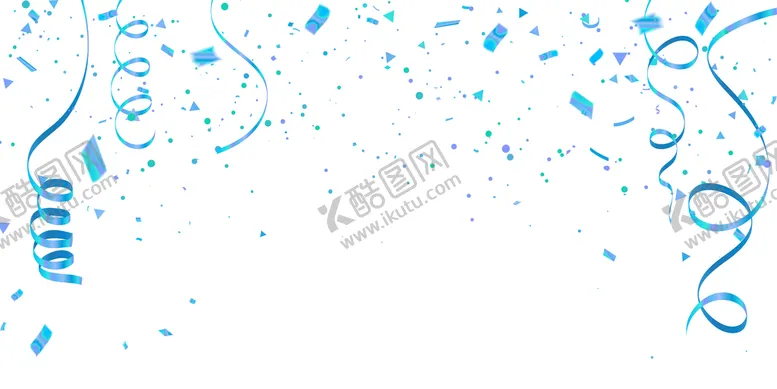 编号：27485110042209597942【酷图网】源文件下载-蓝色彩屑彩带