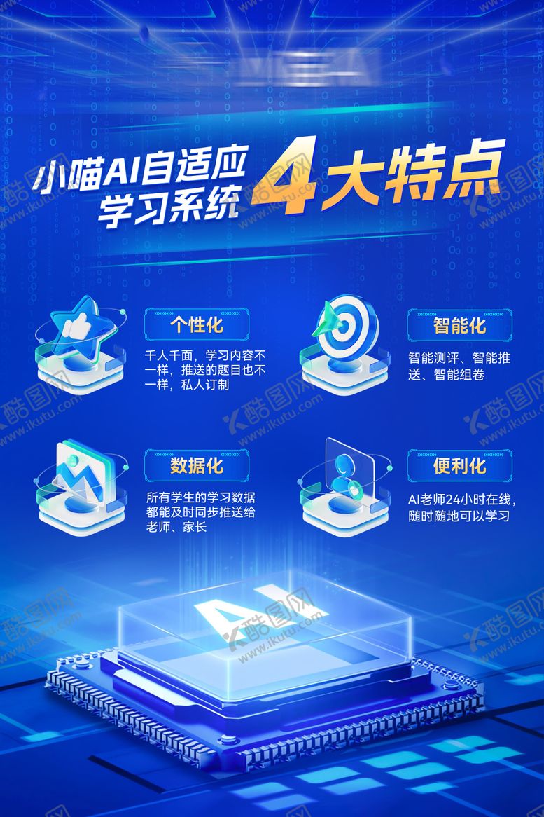 编号：55942910111621278204【酷图网】源文件下载-AI智能教育学习系统海报