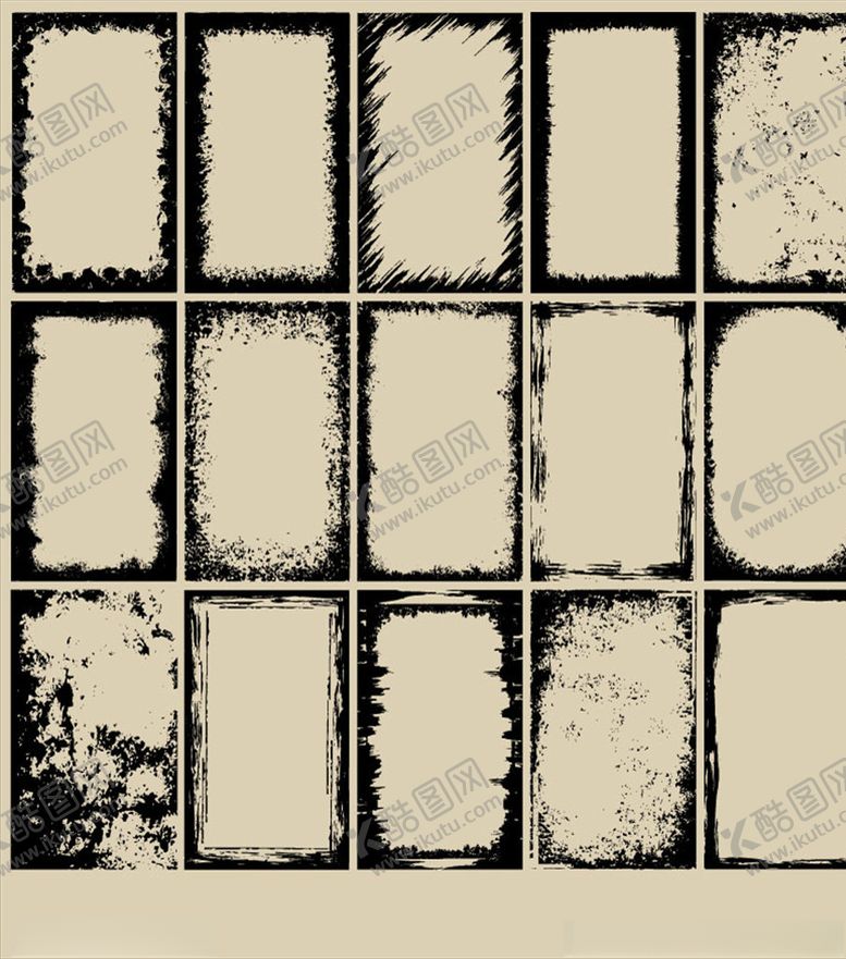 编号：49265709092019135478【酷图网】源文件下载-喷墨斑驳的边框矢量素材