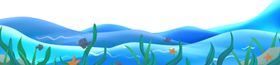 蓝色海洋波浪鱼类