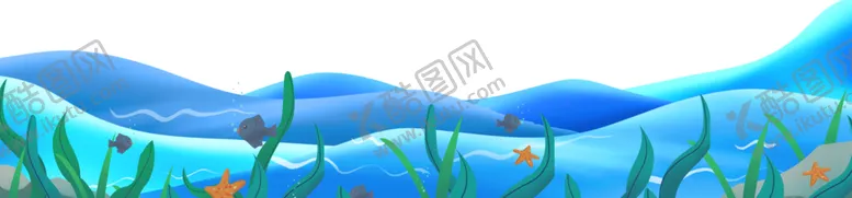编号：36940606271909427035【酷图网】源文件下载-蓝色海洋波浪鱼类