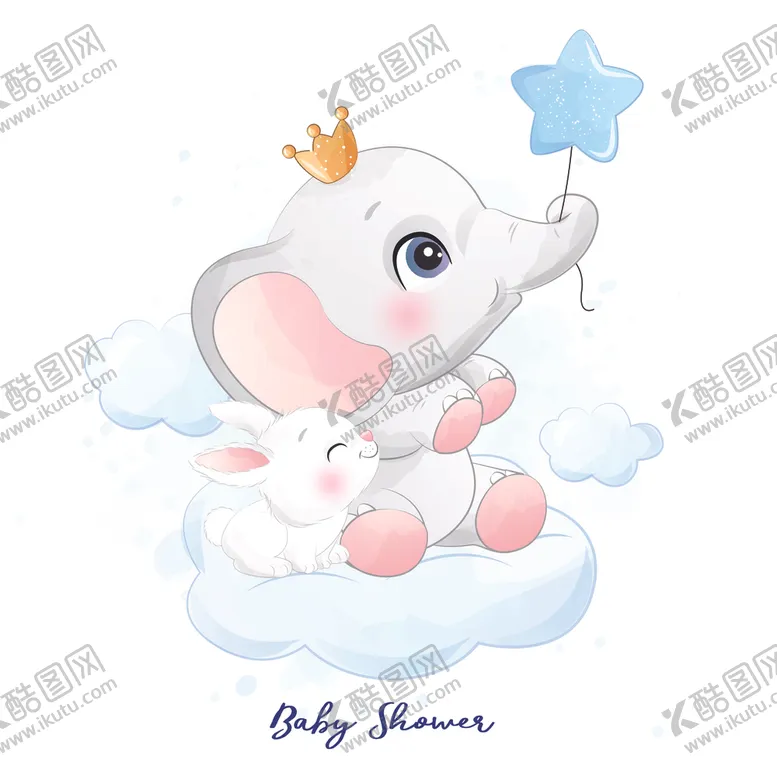 编号：34578912122125296431【酷图网】源文件下载-可爱白色大象