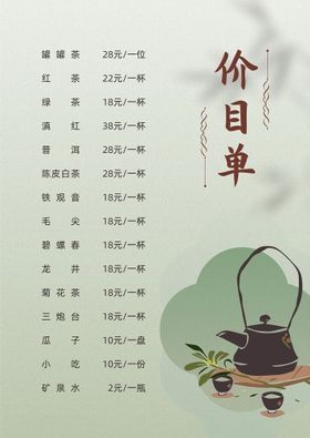 茶菜单