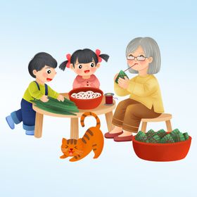 端午节创意元素粽子包粽子