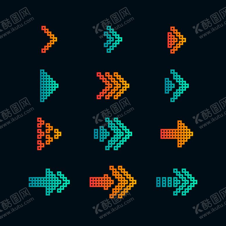 编号：26459009191043096290【酷图网】源文件下载-像素箭头