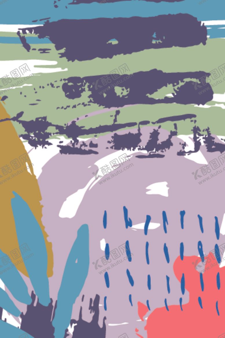 编号：68960910311057011885【酷图网】源文件下载-植物抽象装饰画图案