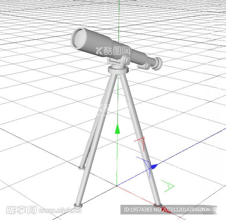 编号：34845311250802428760【酷图网】源文件下载-C4D模型望远镜