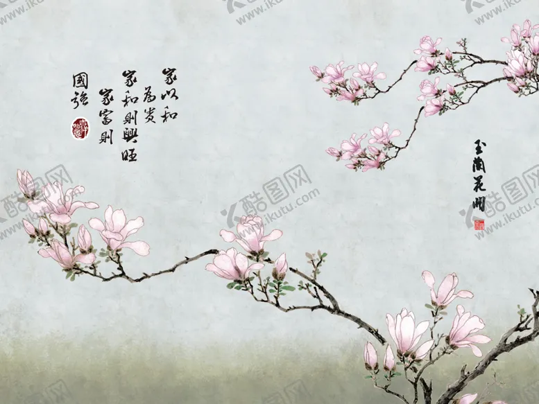 编号：46949205141558074041【酷图网】源文件下载-中式装饰画花玄关屏风沙发电视背