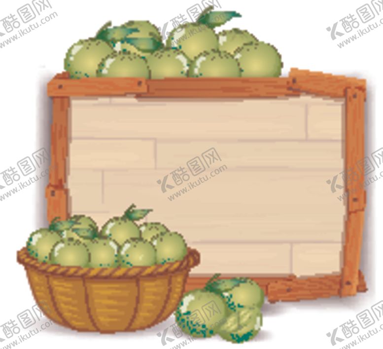 编号：97375809170426211789【酷图网】源文件下载-新鲜果蔬和木制框架